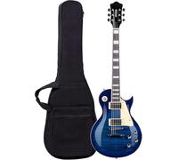 Solid Body Electric Guitar LP Style, Mahogany Body with Maple Neck & Rosewood Fretboard, Stainless Steel Frets, Humbucker Pickup, 3-Way Switch, Electric Guitar with Gig Bag (Blue)