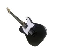 Solid Body Electric Guitar, Matte Black T-Style with Dual Humbuckers & White Pickguard, 6-String Full Size for Rock Stage Performance & Studio (Guitarra Electrica)
