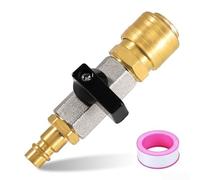 Solid Brass 1/4 Inch Air Hose Connector Fitting Kit With Ball Valve And Nozzle For Compressed Air Systems Industrial Workshop Applications