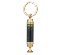Solid Brass 2-in-1 Cigar Punch Cutter Cigar Needle with Keychain, Cigar Draw Enhancer, Premium Cigar Accessories Tool (Green)