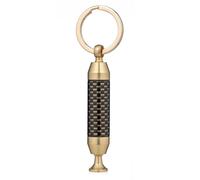 Solid Brass 2-in-1 Cigar Punch Cutter Cigar Needle with Keychain, Cigar Draw Enhancer, Premium Cigar Accessories Tool (Gold & Black)