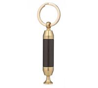 Solid Brass 2-in-1 Cigar Punch Cutter Cigar Needle with Keychain, Cigar Draw Enhancer, Premium Cigar Accessories Tool (Brown)