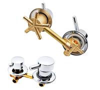 Solid Brass 3-Way Shower Diverter Valve with Hot & Cold Water Mixer, G1/2 Intubation, 9cm/10cm/12.5cm/14.5cm Hole, Ideal for Bathtub Faucet & Shower Cabin/Steam Room