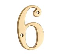 Solid Brass 4" 100mm Letters House Number, For Apartment Door Numbers Home Number Mailbox Address Outdoor Sign Plates(6)