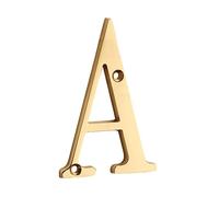 Solid Brass 4" 100mm Letters House Number, For Apartment Door Numbers Home Number Mailbox Address Outdoor Sign Plates(A)
