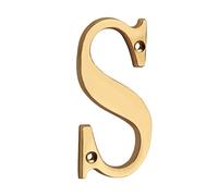 Solid Brass 4" 100mm Letters House Number, For Apartment Door Numbers Home Number Mailbox Address Outdoor Sign Plates(S)