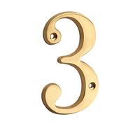 Solid Brass 4" 100mm Letters House Number, For Apartment Door Numbers Home Number Mailbox Address Outdoor Sign Plates(3)