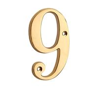 Solid Brass 4" 100mm Letters House Number, For Apartment Door Numbers Home Number Mailbox Address Outdoor Sign Plates(9)
