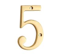 Solid Brass 4" 100mm Letters House Number, For Apartment Door Numbers Home Number Mailbox Address Outdoor Sign Plates(5)