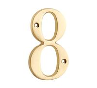 Solid Brass 4" 100mm Letters House Number, For Apartment Door Numbers Home Number Mailbox Address Outdoor Sign Plates(8)
