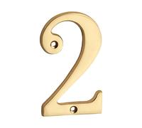 Solid Brass 4" 100mm Letters House Number, For Apartment Door Numbers Home Number Mailbox Address Outdoor Sign Plates(White)