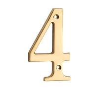 Solid Brass 4" 100mm Letters House Number, For Apartment Door Numbers Home Number Mailbox Address Outdoor Sign Plates(4)