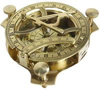 Solid Brass 4" Sundial Compass - Classic Sun Dial with Navigational Compass
