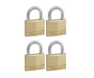 Solid Brass 40mm Padlock 4-Pin - Keyed Alike x 4