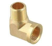 Solid Brass 90 Degree Elbow Pipe Fitting Connector Coupler Designed For Pneumatic Air Tools And Compressors Featuring Npt Threads In Multiple Sizes Like 1/8 1/4 3/8 And 1/2 Inch(C)