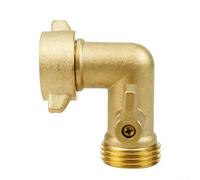 Solid Brass 90 Degree Elbow Shut Off Valve For Garden Hose Connection Leak Proof Water Flow Control Adapter Suitable For Rv Lawn And Outdoor Irrigation Heavy Duty Build Simple Setup Gold Finish