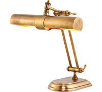 Solid Brass Adjustable Antique Table Lamp Task Light - Twin LED Bulb - Vintage