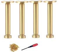 Solid Brass Adjustable Cabinet Handles, 4 Pieces Gold, 130mm/5.12 Inch, Perfect for Coffee Table, TV Cabinet, Bathroom, Sofa Chair - Durable & Stylish Hardware