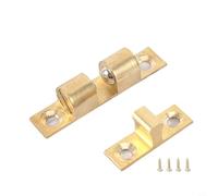 Solid Brass Adjustable Double Ball Tension Roller Catch Latch for Cabinet Doors and Wooden Doors - 40mm/50mm/60mm/70mm Gold-Finished Door(70MM)