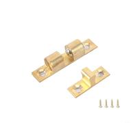 Solid Brass Adjustable Double Ball Tension Roller Catch Latch for Cabinet Doors and Wooden Doors - 40mm/50mm/60mm/70mm Gold-Finished Door(40MM)