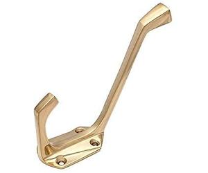 Solid Brass Art Deco Coat and Hat Double Hook Polished Brass