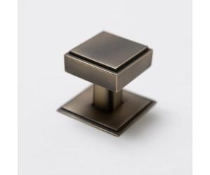 Solid Brass Art Deco Kitchen Pull Handles & Knobs with Backplates - Antique Brass Finish Art Deco Cabinet Knob & Backplate