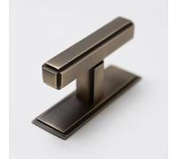 Solid Brass Art Deco Kitchen Pull Handles & Knobs with Backplates - Antique Brass Finish Art Deco T-bar Handle & Backplate