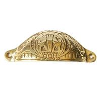 Solid Brass Arts and Crafts Drawer Pull (110mm Wide)