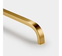 Solid Brass Bar Handles | by Pushka Home | Modern Brushed Gold Finish | for Cabinets, Cupboards, Wardrobes, Doors, Drawers - PH1 - Hole Centre 128mm
