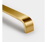 Solid Brass Bar Handles | by Pushka Home | Modern Brushed Gold Finish | for Cabinets, Cupboards, Wardrobes, Doors, Drawers - PH26 - Hole Centre 128mm