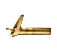 Solid Brass Basin Mixer for tap Single Hole Hot Cold Solid Brass | Antique brushed brass, waterfall spout, vessel sink fit, retro modern style, artistic design