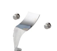 Solid Brass Bathroom Bathtub Faucet Wall Mounted Waterfall Faucets Dual Handle Hot Cold Mixer Tap Crane(Bathtub Sets 02)