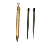 Solid Brass Bolt Action Ballpoint with G2 Refill, Smooth Writing Business Signature for Office Student, Gold Metal Click 138mm(B Type + Refills)