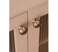 Solid Brass Bright Gold Kitchen Cabinet Pull Drawer Knob Bedroom Electroplated PVD Wardrobe Dresser Handle Furniture Accessories(Knob-30mm)