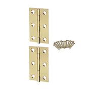 Solid Brass Butt Hinges Door Hinges Internal 63mm/2.5-Inch Rising Butt Hinges for Internal External Doors Hinges for Cupboards Cabinets Doors Pack of 2.