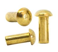 Solid Brass Button Round Head Rivets DIN 660 (20, M5 x 25mm) D01BC