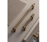 Solid Brass Cabinet Handle and Knob Drawer Knobs T Bar Bedroom Kitchen Handle Hardware/Drawer Pulls Antique Bronze(Pitch-row-96mm)