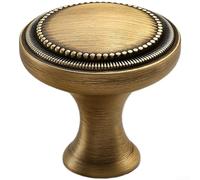 Solid Brass Cabinet Handle Italian Style Single Hole Knob 30mm Brown Bronze Finish for Kitchen Cupboard Doors(B)