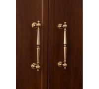Solid Brass Cabinet Handle PVD Gold Handle Pumpkin Type Design Kitchen Cabinet Pull Wardrobe Drawer Knob Furniture Pulls(Pitch-row-160mm)