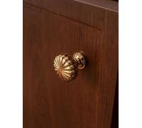 Solid Brass Cabinet Handle PVD Gold Handle Pumpkin Type Design Kitchen Cabinet Pull Wardrobe Drawer Knob Furniture Pulls(Knob-24mm)