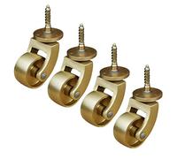 Solid Brass Castor Wheels 32mm Sofa Chair Furniture Castors 360 Degree Rotating Swivel Casters Replacement Castors Your Carpet/Hardwood 4 Pcs