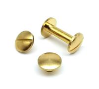 Solid Brass Chicago Screws | 3 mm, 4 mm, and 5 mm Leather Craft: Wallet Bag Belt Strap Repair DIY(Cambered head,3mm)