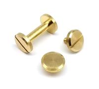 Solid Brass Chicago Screws | 3 mm, 4 mm, and 5 mm Leather Craft: Wallet Bag Belt Strap Repair DIY(Flat head,5mm)