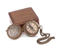Solid Brass Compass | Antique Nautical Design with Thoreau Quote | Directional Magnetic Compass in Rosewood Case | Portable Pocket Size for Outdoor Adventures | Inspirational Gift for Collectors