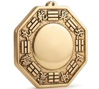 Solid Brass Convex Bagua Mirror Feng Shui Protection Amulet for Front Door Authentic Chinese Ba Gua Redirect Negative Energy Ward Off Bad Luck Home Office Decor