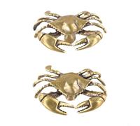 Solid Brass Crab Door Handle 2pcs Vintage Hook Antique Copper Crab Lever Handle 4.9cm Decor Victorian Style Brass Door Pulls 2-Pack Rustic Heavy Duty Solid Brass Handle 4.9x3.8cm Unique Crab Design(B)