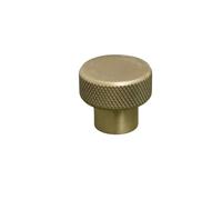 Solid Brass Curved Knurled Kitchen Pull Handles & Knobs Knurled Cabinet Knob 25mm - Satin Brass