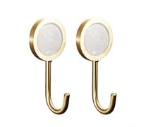 Solid Brass Decorative Wall Hook with Shining Gold Finish and Natural Mother of Pearl Centerpiece, No-Drill Self-Adhesive Design for Bathroom, Bedroom, Kitchen, Entryway or Closet(white)