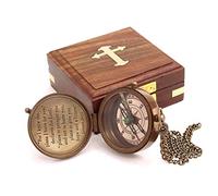 Solid Brass Directional Magnetic Compass Antique Nautical Vintage Quote Engraved, Baptism Gifts (#1 for I Know The Plans I Have for You)