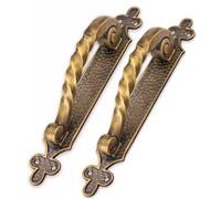 Solid Brass Door Handles, Minimalist Exposed Retro Style, Gold French Antique Bronze, European Classic Lever Handles Handle(Bronze,240 * 33mm)